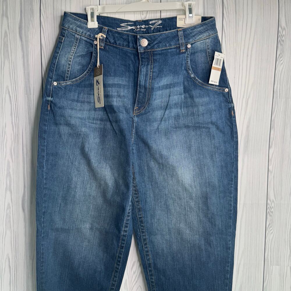 SEVEN7 Jeans Women's 12 High Rise Taper Blue Denim NEW with tags